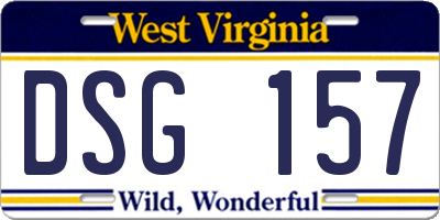 WV license plate DSG157