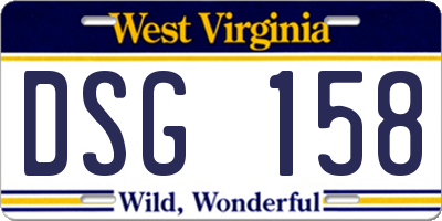 WV license plate DSG158