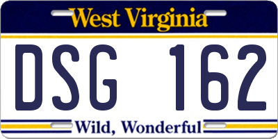 WV license plate DSG162