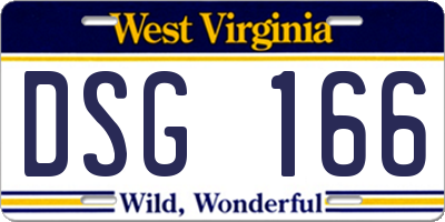 WV license plate DSG166