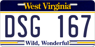 WV license plate DSG167