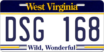 WV license plate DSG168