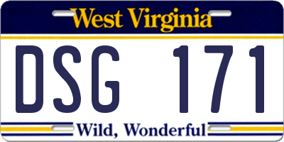 WV license plate DSG171