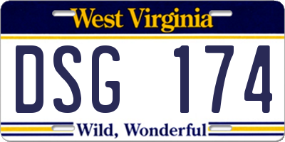 WV license plate DSG174