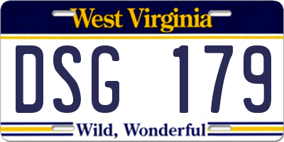 WV license plate DSG179