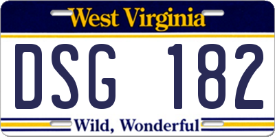 WV license plate DSG182