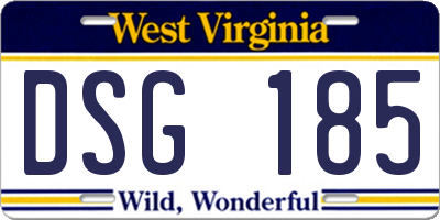 WV license plate DSG185