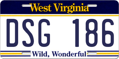 WV license plate DSG186