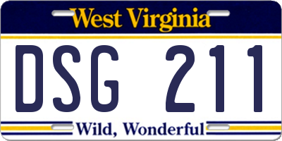 WV license plate DSG211
