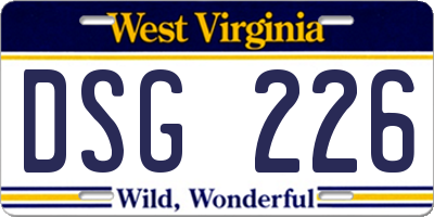 WV license plate DSG226