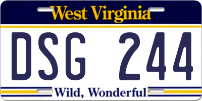 WV license plate DSG244