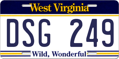 WV license plate DSG249