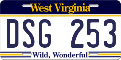 WV license plate DSG253