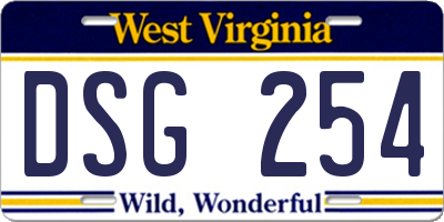 WV license plate DSG254