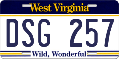 WV license plate DSG257