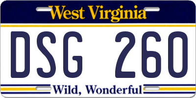 WV license plate DSG260