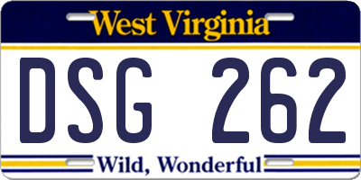 WV license plate DSG262