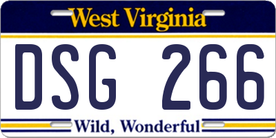 WV license plate DSG266