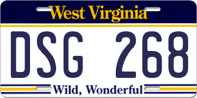WV license plate DSG268