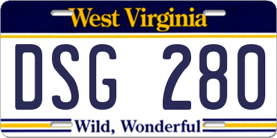 WV license plate DSG280