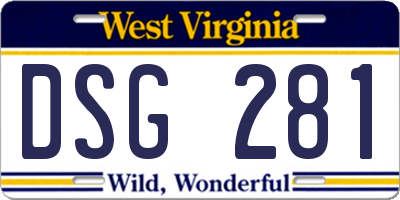 WV license plate DSG281