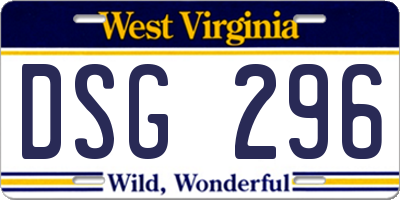 WV license plate DSG296
