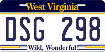 WV license plate DSG298