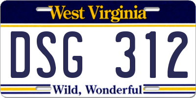 WV license plate DSG312