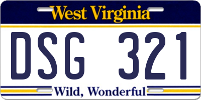 WV license plate DSG321