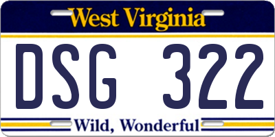 WV license plate DSG322