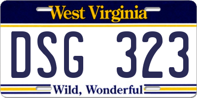WV license plate DSG323