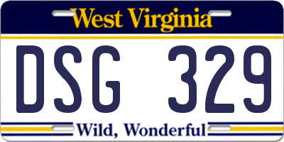 WV license plate DSG329