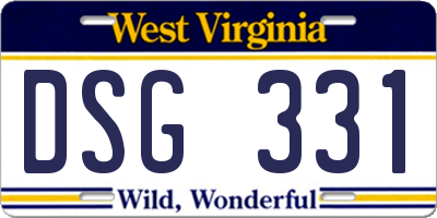 WV license plate DSG331