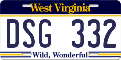 WV license plate DSG332