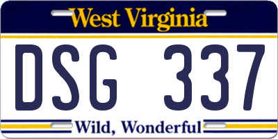 WV license plate DSG337