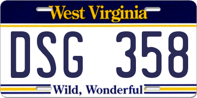 WV license plate DSG358