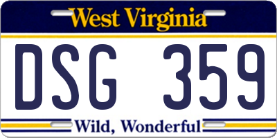 WV license plate DSG359