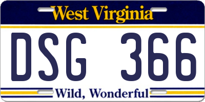 WV license plate DSG366