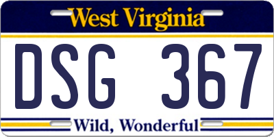 WV license plate DSG367
