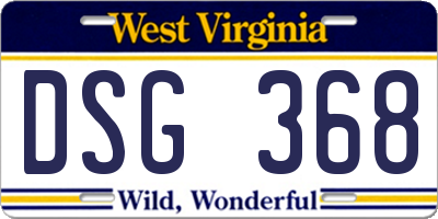 WV license plate DSG368