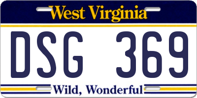WV license plate DSG369