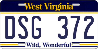 WV license plate DSG372