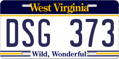 WV license plate DSG373