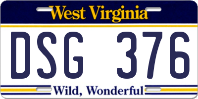WV license plate DSG376