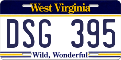 WV license plate DSG395