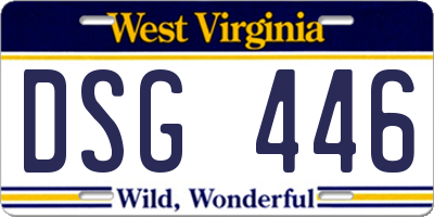 WV license plate DSG446
