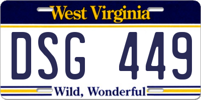 WV license plate DSG449