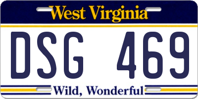 WV license plate DSG469