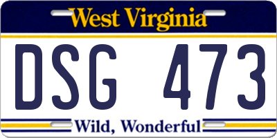 WV license plate DSG473
