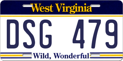 WV license plate DSG479